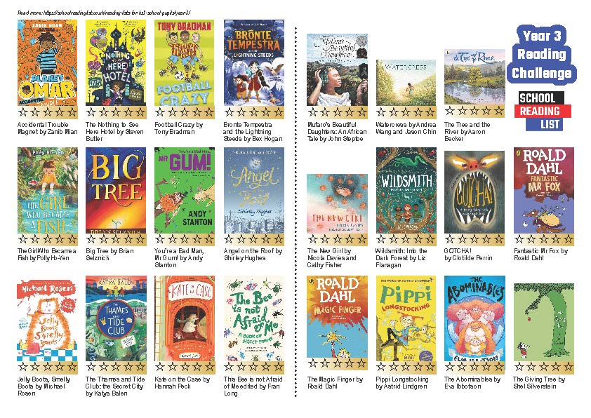 Year 3 Reading List Challenge Card PDF