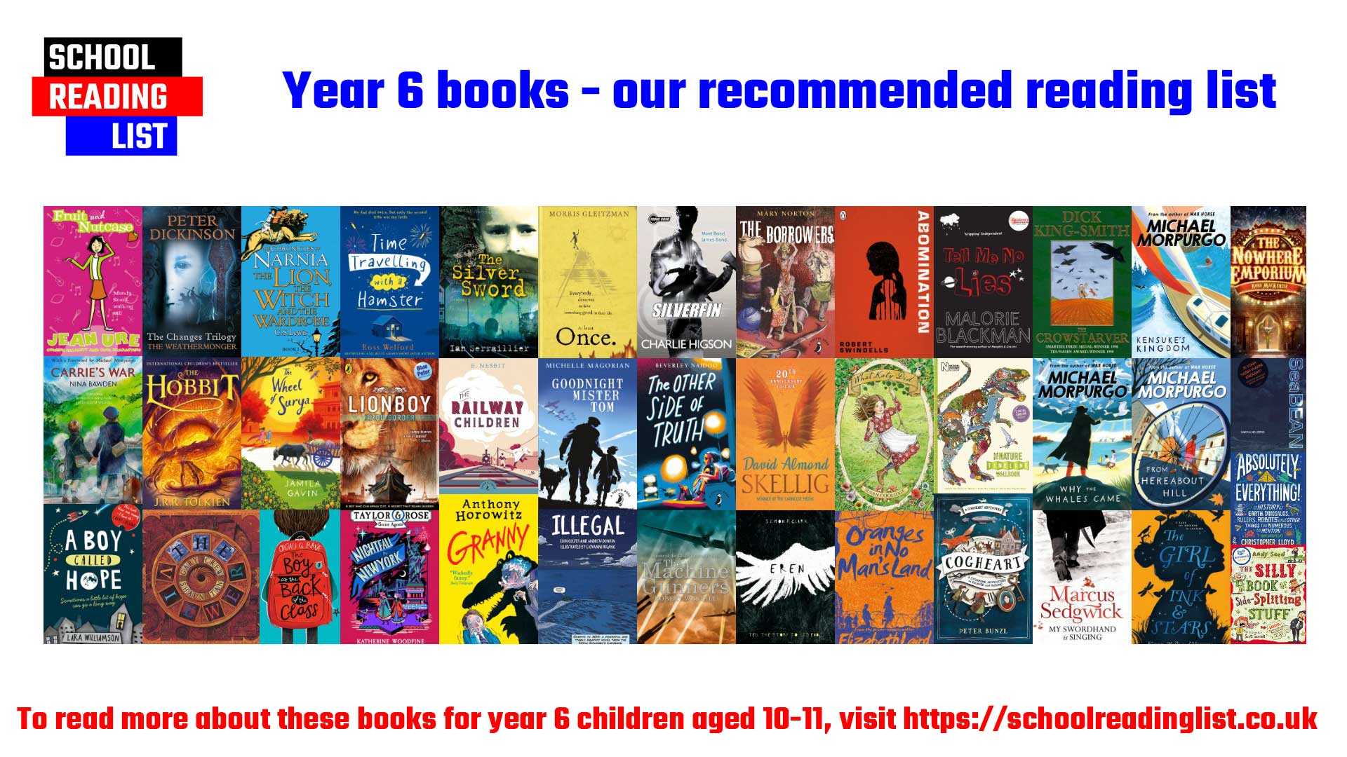 Year 6 reading list for children aged 10-11 | School Reading List